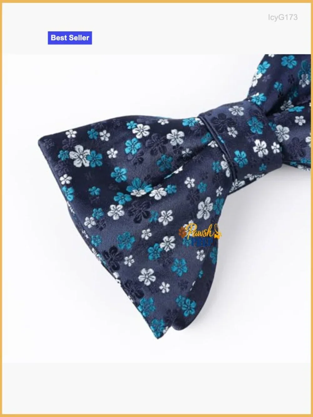 Pre-Tied Floral Bow Tie & Pocket Square Set, Silk Feel Polyester, Formal Wear